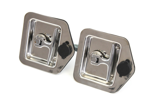 Red Hound Auto 2 Folding T Handle Single Point Latch Blind Studs Cylinder Gasket Keys Camper RV