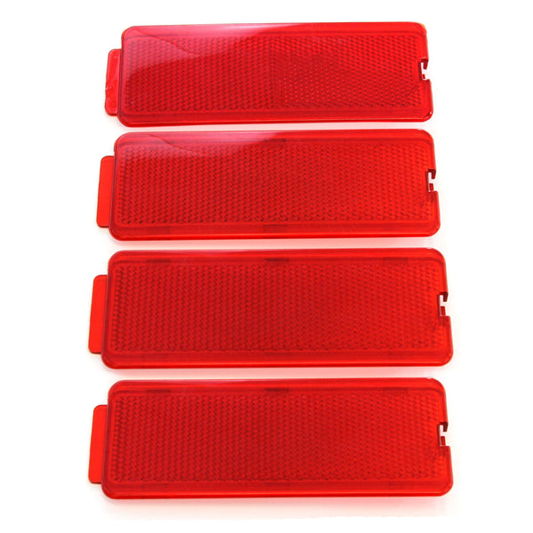 4 Premium Door Reflectors Interior Red Compatible with Ford (1999-2007 SuperDuty F250 F350 F450 F550 Super Duty & 2000-2005 Excursion)