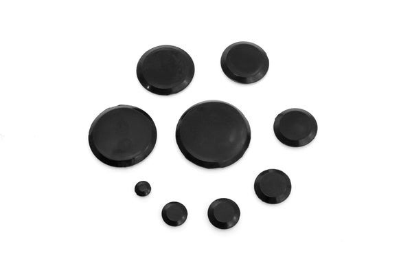 Red Hound Auto 100 Piece Flush Mount Black Hole Plug Assortment for Auto Body and Sheet Metal Assorted Sizes for 1/4, 3/8, 1/2, 3/4, 1, 1-1/4, 1-1/2, 1-3/4 and 2 Inch Holes