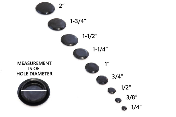 Red Hound Auto 50 Piece Flush Mount Black Hole Plug Assortment for Auto Body and Sheet Metal Assorted Sizes for 1/4, 3/8, 1/2, 3/4, 1, 1-1/4, 1-1/2, 1-3/4 and 2 Inch Holes
