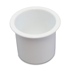 1 Cup Holder Plastic Boat RV Car Insert Regular Sofa Large Game Table Pocket Recessed Universal Marine Pontoon Motorhome Camper White