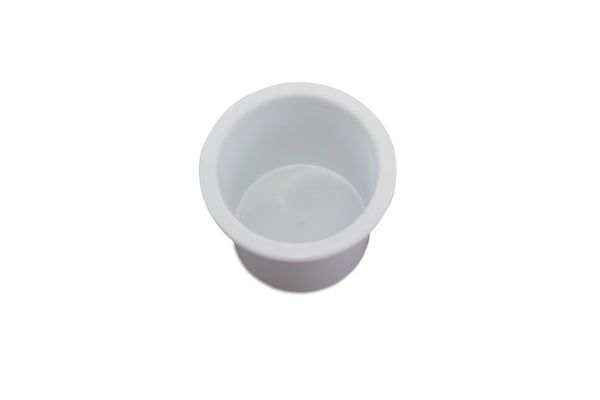 1 Cup Holder Plastic Boat RV Car Insert Regular Sofa Large Game Table Pocket Recessed Universal Marine Pontoon Motorhome Camper White
