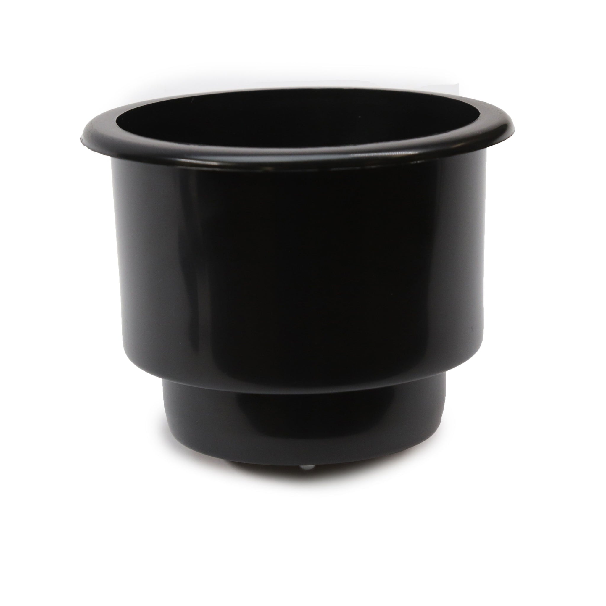 Red Hound Auto 1 Cup Holder Plastic Pocket Recessed Insert Universal with Drain for Boat RV Car Truck Marine Pontoon Motorhome Camper Drop In Black 3-1/2 Inch I.D. and 4-1/8 Inch O.D.