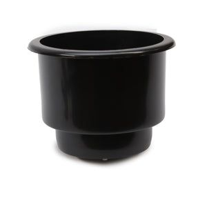Red Hound Auto 1 Cup Holder Plastic Pocket Recessed Insert Universal with Drain for Boat RV Car Truck Marine Pontoon Motorhome Camper Drop In Black 3-1/2 Inch I.D. and 4-1/8 Inch O.D.