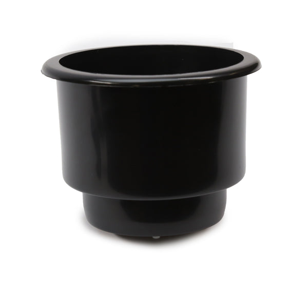Red Hound Auto 1 Cup Holder Plastic Pocket Recessed Insert Universal with Drain for Boat RV Car Truck Marine Pontoon Motorhome Camper Drop In Black 3-1/2 Inch I.D. and 4-1/8 Inch O.D.