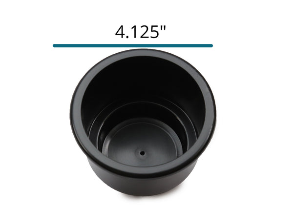 Red Hound Auto 5 Cup Holders Plastic Pocket Recessed Insert Universal with Drain for Boat RV Car Truck Marine Pontoon Motorhome Camper Drop In Black 3-1/2 Inch I.D. and 4-1/8 Inch O.D.