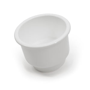 Red Hound Auto 1 Cup Holder Plastic Pocket Recessed Insert Universal with Drain for Boat RV Car Truck Marine Pontoon Motorhome Camper Drop In White 3-1/2 Inch I.D. & 4-1/8 Inch O.D.