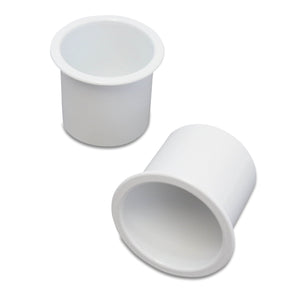 2 Cup Holders Plastic Boat RV Car Insert Regular Sofa Large Game Table Pocket Recessed Universal Marine Pontoon Motorhome Camper White