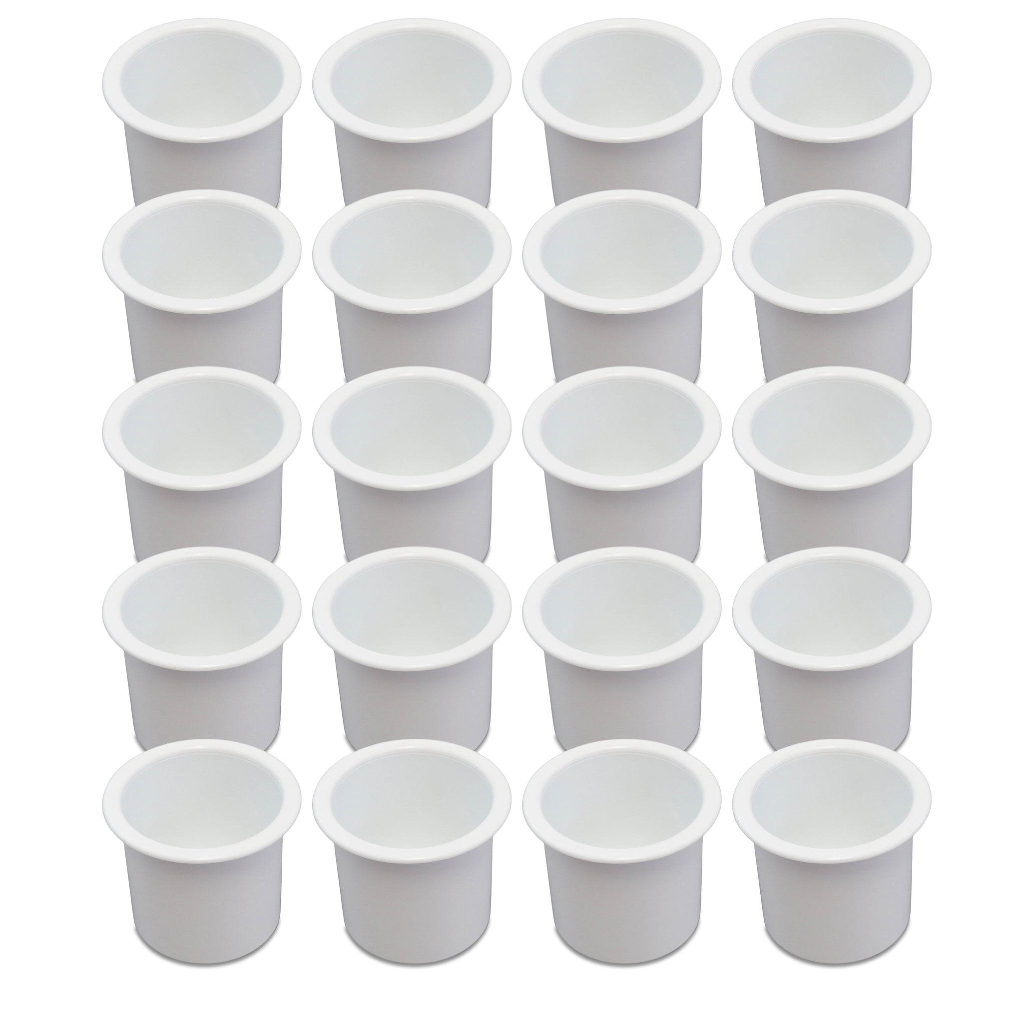 20 Cup Holders Plastic Boat RV Car Insert Regular Sofa Large Game Table Pocket Recessed Universal Marine Pontoon Motorhome Camper White