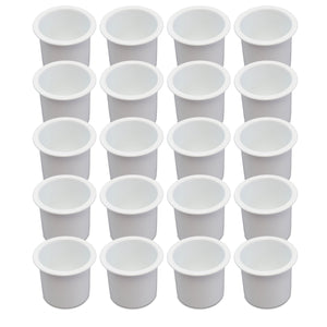 20 Cup Holders Plastic Boat RV Car Insert Regular Sofa Large Game Table Pocket Recessed Universal Marine Pontoon Motorhome Camper White