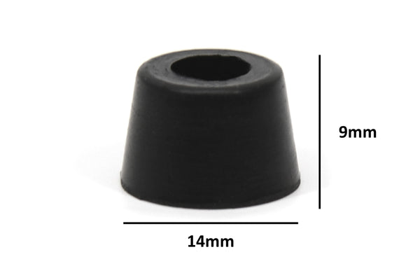 Red Hound Auto 2 Tapered Rubber Bumpers General Purpose Universal Foot Pad Cushion 14mm Wide x 9mm Tall with 7mm Inside Diameter Pair Set