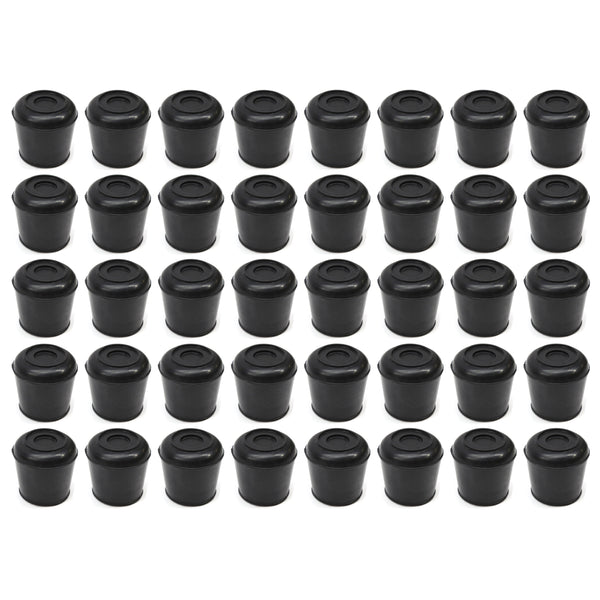 Red Hound Auto 40 Rubber Leg Tips Flooring Scratch Protector Stool Chair Feet Foot Pad Furniture Cushion Floor Protection 1.25" (32mm) Inside Diameter Black 40 Piece Set