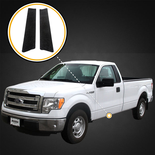 Red Hound Auto Custom Fit 2009-2014 Compatible with Ford F-150 Reg Cab Sill Scuff Plate Protectors 2 Door 2pc Kit New Paint Protection Scuff Threshold Shield Cover Set