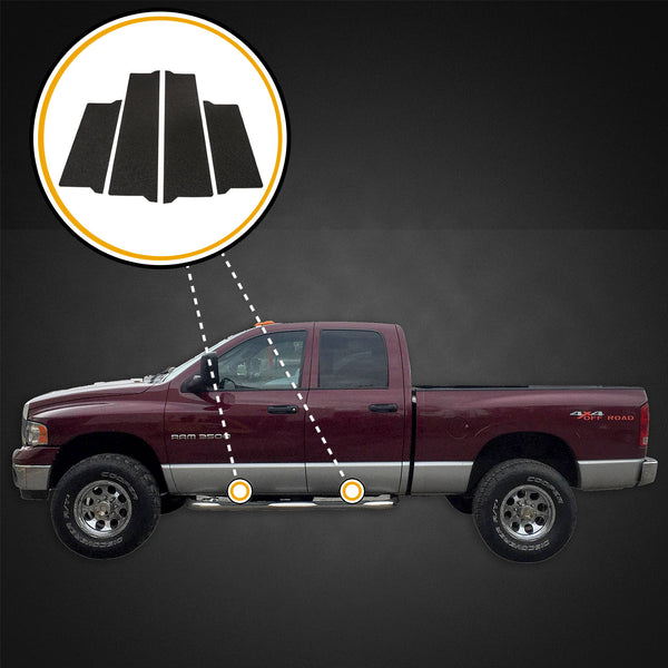 Red Hound Auto Custom Fit Compatible with 2002-2008 Dodge Ram 1500 Quad Cab 03-09 2500 3500 4pc Door Entry Guards Scratch Shield Protector Sill Threshold Paint Protection