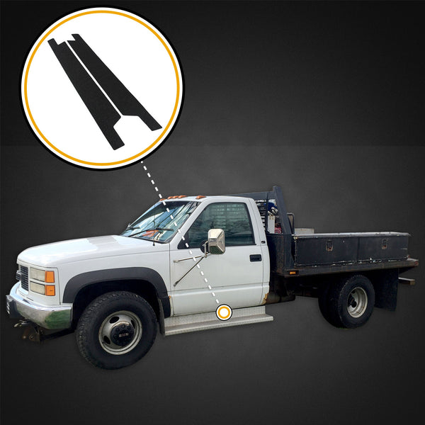 Red Hound Auto Custom Fit 1988-1998 Compatible with Chevy GMC C/K Regular Cab 2pc Kit Door Sill Entry Guards Scratch Cover Paint Protection Guard