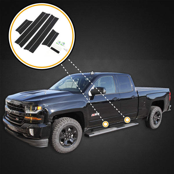 Red Hound Auto Door Entry Guards Scratch Shield 2014-2018 Compatible with Chevy GMC Silverado Sierra 1500 Double Cab & 15-19 2500 HD 3500HD 8pc Kit (Does not fit Ext Cab w Rear Hinge Style Back Door)