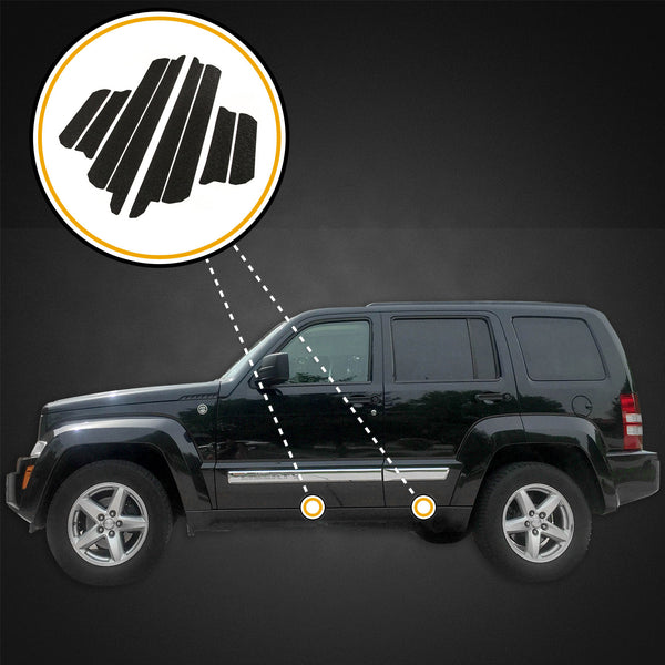 Red Hound Auto Custom Fit Door Entry Guards Scratch Shield 2008-2012 Compatible with Jeep Liberty 6pc Kit Protector Set Paint Protection