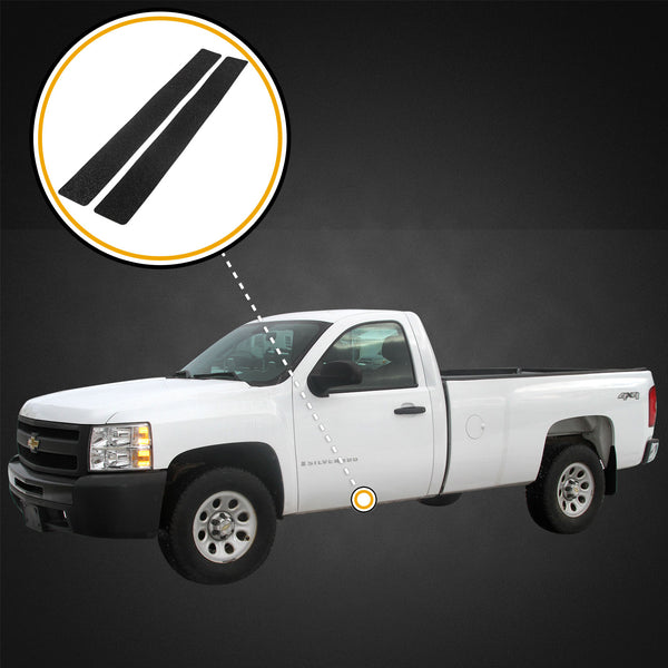 Red Hound Auto Custom Fit 2007-2013 Compatible with Chevy GMC Silverado Sierra Regular Cab Door Entry Guards Scratch Protection 2pc Kit Protector Paint Protection Sill Scuff Shield Cover Set
