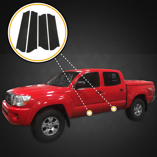 Red Hound Auto Custom Fit 2005-2015 Compatible with Toyota Tacoma Double Cab 4pc Kit Door Entry Guards Scratch Shield Sill Scuff Threshold Cover Paint Protection Kit