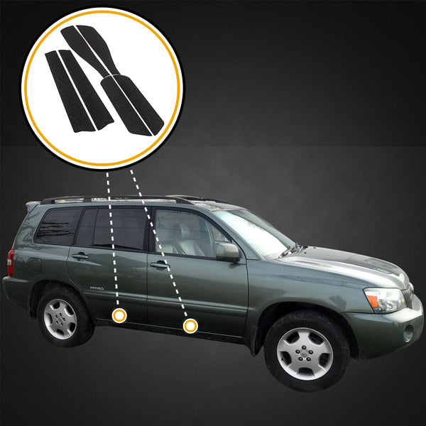 Red Hound Auto Custom Fit 2001-2007 Compatible with Toyota Highlander 6pc Kit Door Sill Entry Guards Scratch Cover Protector Paint Protection