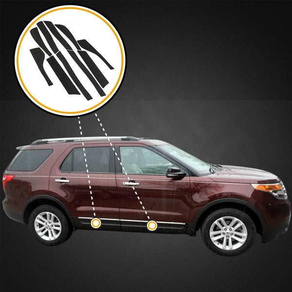Red Hound Auto Custom Fit 2011-2019 Compatible with Ford Explorer 10pc Kit Door Sill Entry Guards Scratch Shield Protector Paint Protection Guard