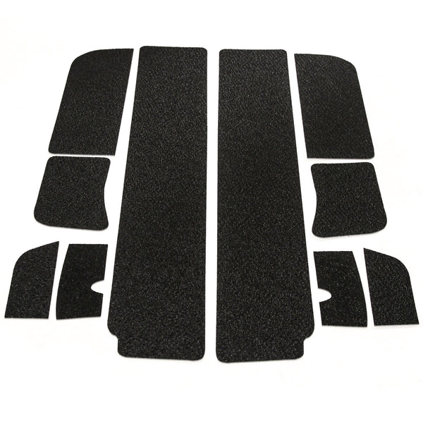 Red Hound Auto Custom Fit 2007-2018 Compatible with Jeep Wrangler Unlimited JKU 10pc Kit Door Sill Entry Guards Scratch Threshold Shield Paint Protection (4-Door Sill Models)