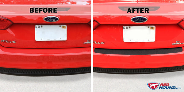 Rear Bumper Scuff Scratch Protector 2012-2018 Compatible with Ford Focus 1pc Shield Cover Black Paint Protection