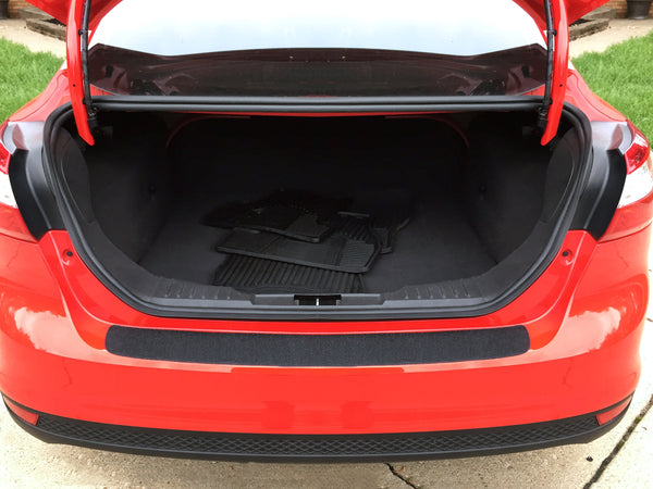 Rear Bumper Scuff Scratch Protector 2012-2018 Compatible with Ford Focus 1pc Shield Cover Black Paint Protection