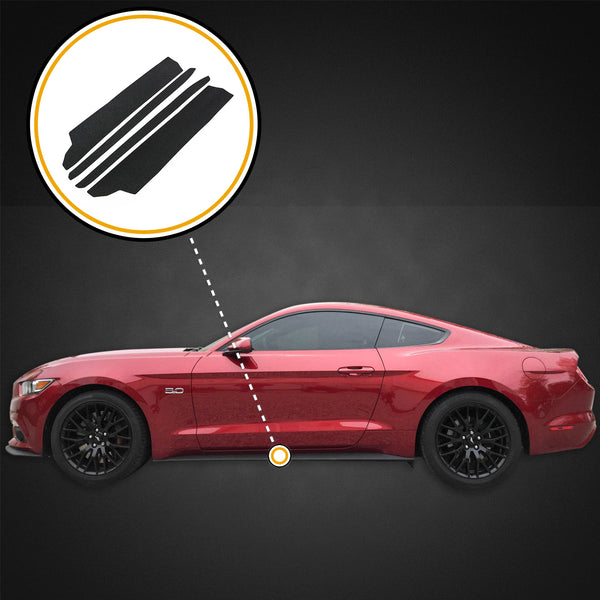 Red Hound Auto Door Entry Guards Scratch Shield 2015-2018 Compatible with Ford Mustang 4pc Kit Paint Protector Black Threshold Cover Peel and Stick Install