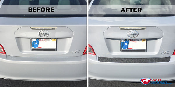 Rear Bumper Scuff Scratch Protector 2011-2013 Compatible with Toyota Scion tC 1pc Shield Black Paint Cover Peel and Stick Install