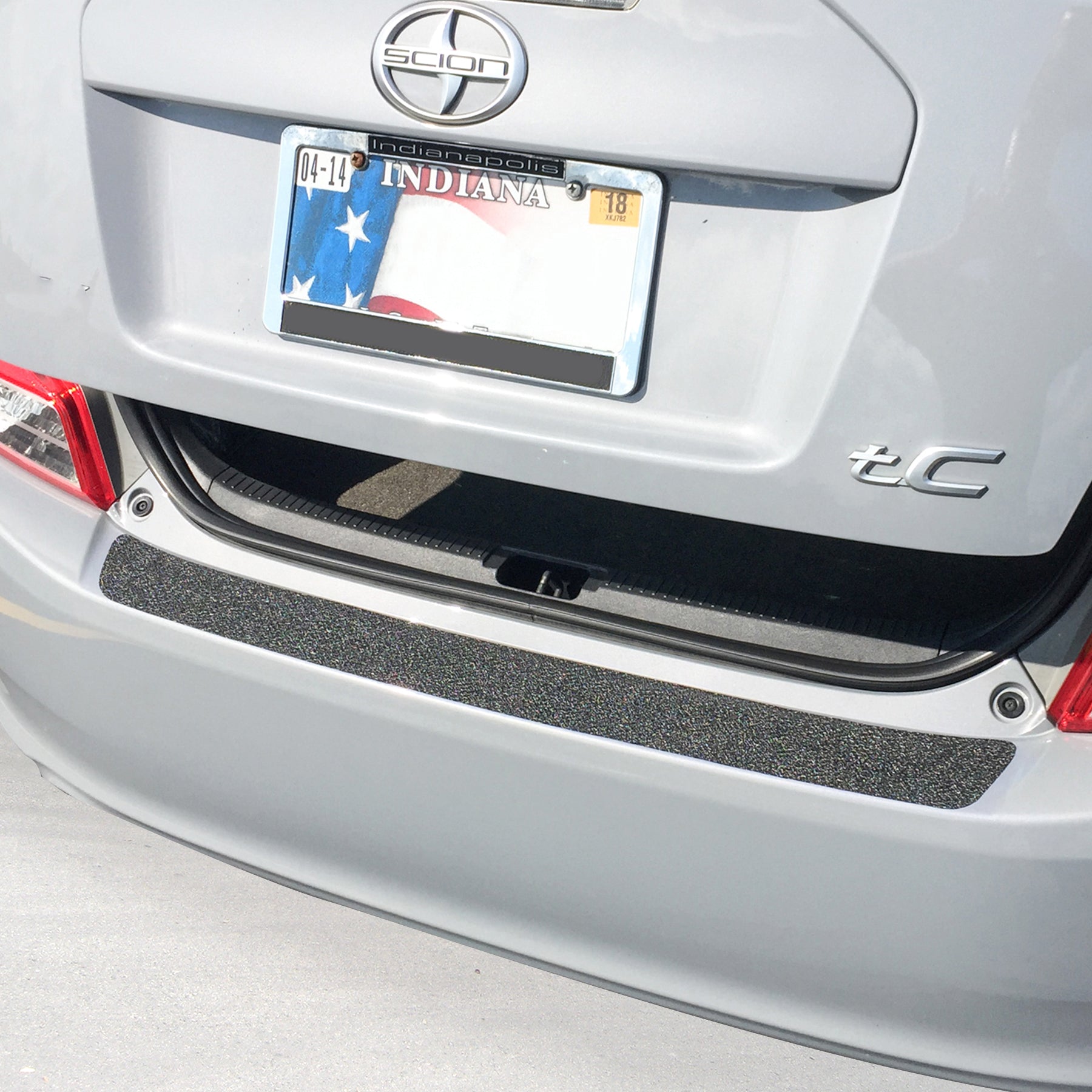 Rear Bumper Scuff Scratch Protector 2011-2013 Compatible with Toyota Scion tC 1pc Shield Black Paint Cover Peel and Stick Install