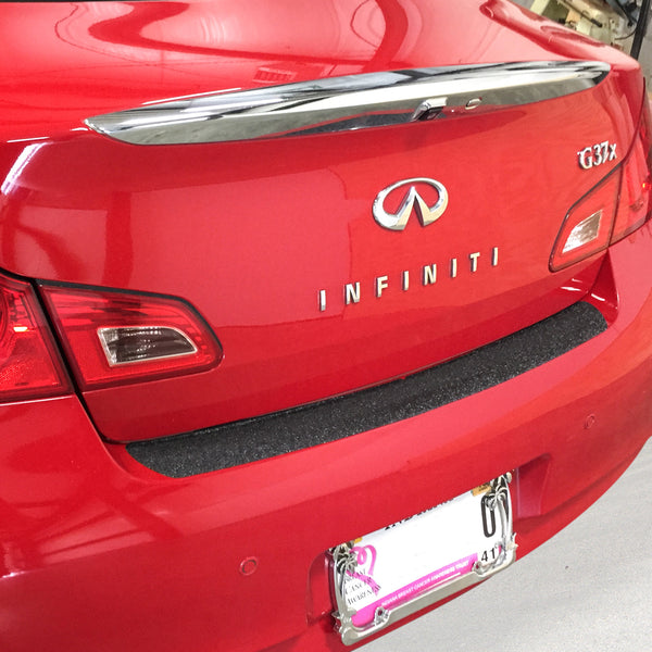 Rear Bumper Scuff Scratch Protector Compatible with Infinity 2011-2013 G37, 2007-2010 G35, 2011-2012 G25, 2014-2015 Q40 Sedan 4dr 1pc Shield Paint Cover (Does not fit Coupe or Convertible)