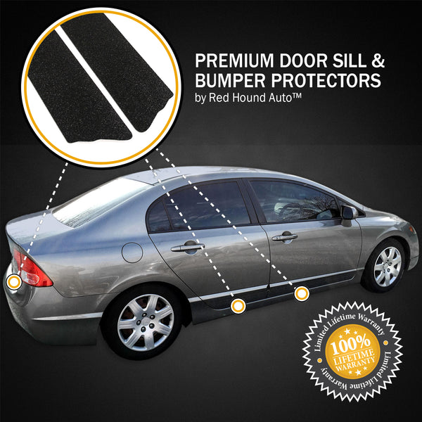 Red Hound Auto 2006-11 Compatible with Honda Civic 7pc Door Sill Step Protector Bumper Threshold Shield Pads Paint Protection
