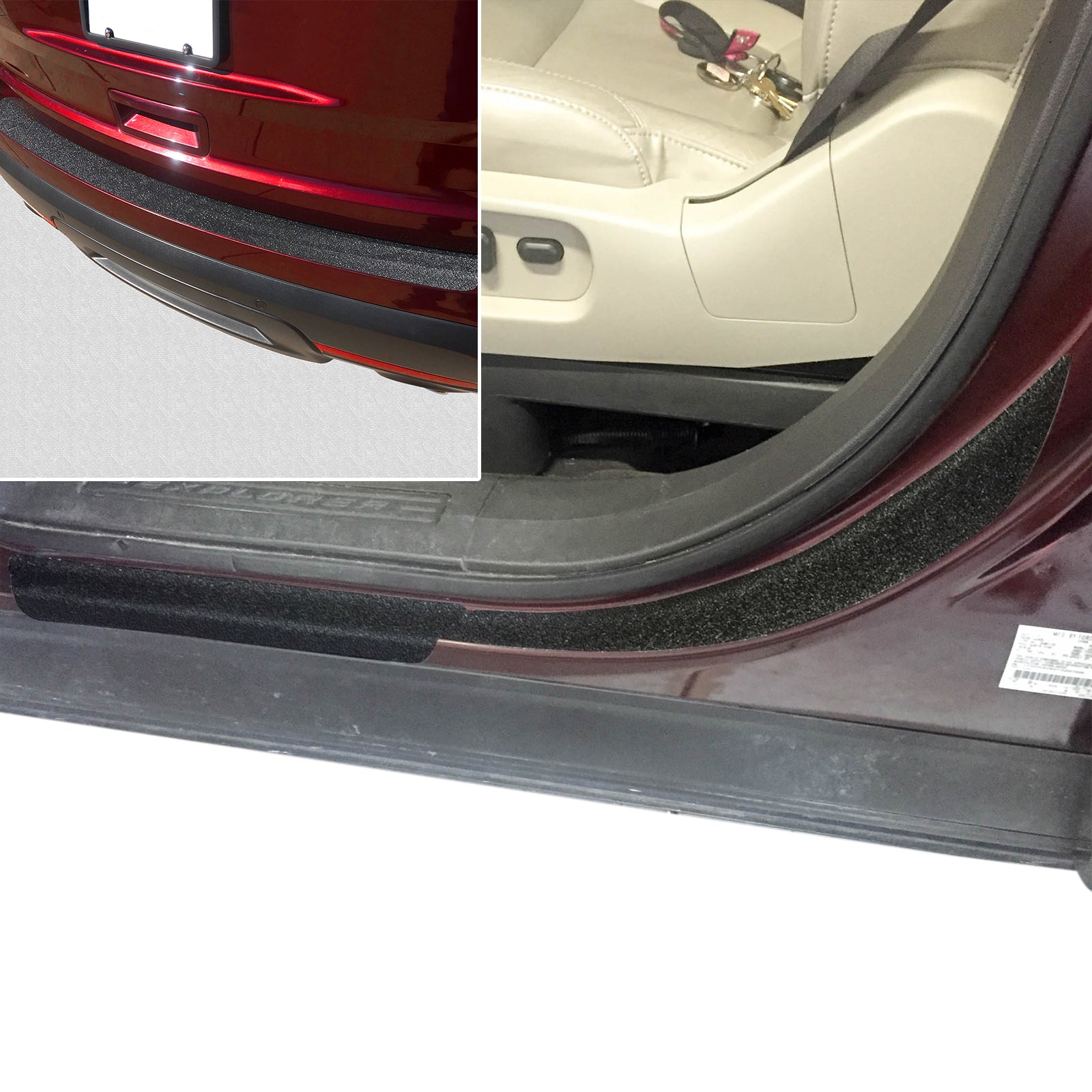 Red Hound Auto 2011-15 Compatible with Ford Explorer 11pc Door Sill Step Protector Bumper Threshold Shield Pads Paint Protection Guard