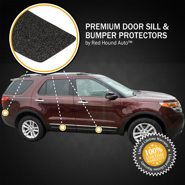 Red Hound Auto 2011-15 Compatible with Ford Explorer 11pc Door Sill Step Protector Bumper Threshold Shield Pads Paint Protection Guard