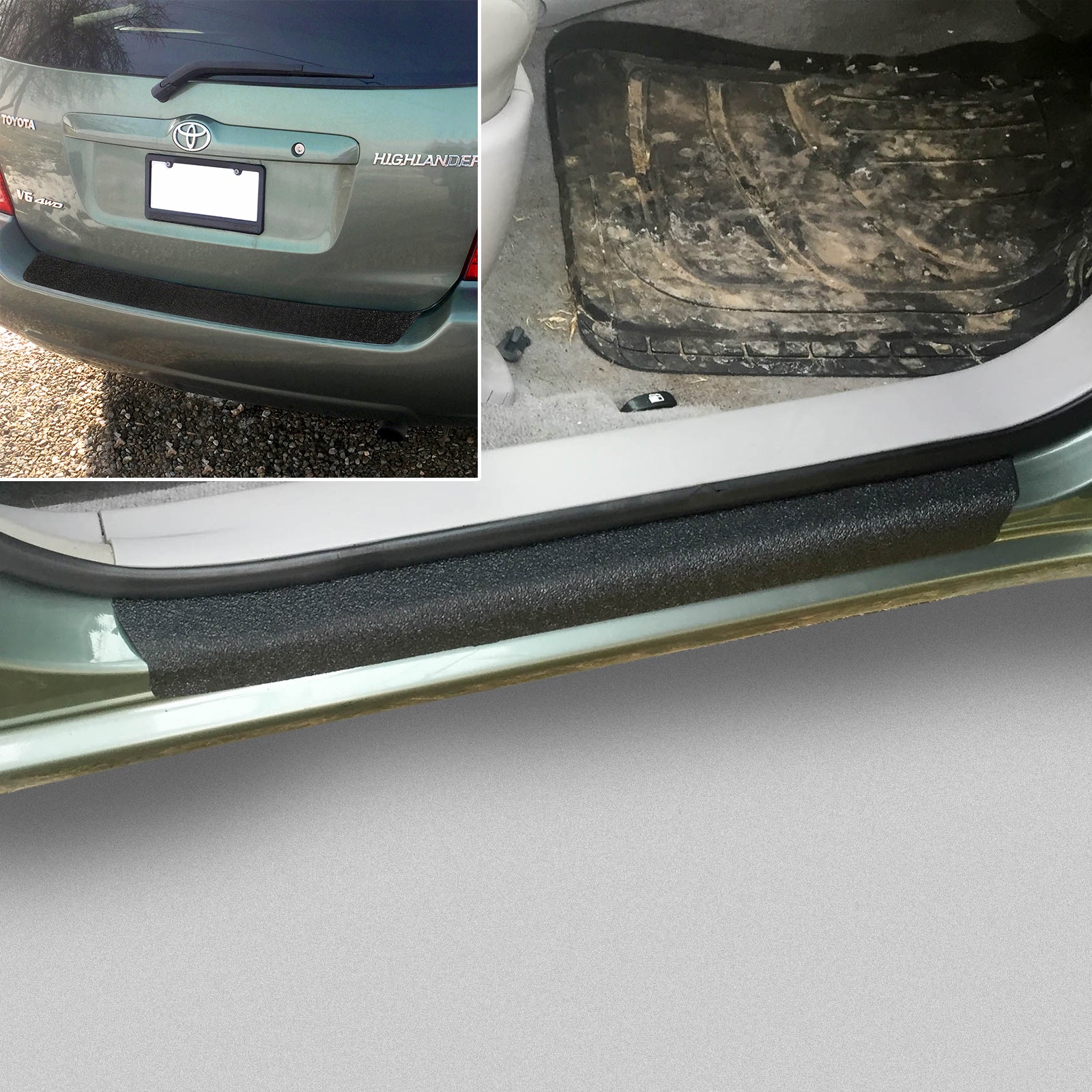 Red Hound Auto 2001-07 Compatible with Toyota Highlander 7pc Door Sill Step Protector Bumper Threshold Shield Paint Protection Guard