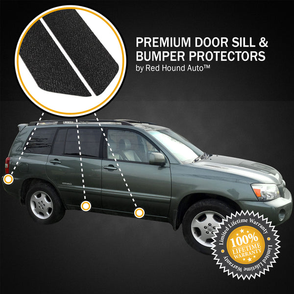 Red Hound Auto 2001-07 Compatible with Toyota Highlander 7pc Door Sill Step Protector Bumper Threshold Shield Paint Protection Guard