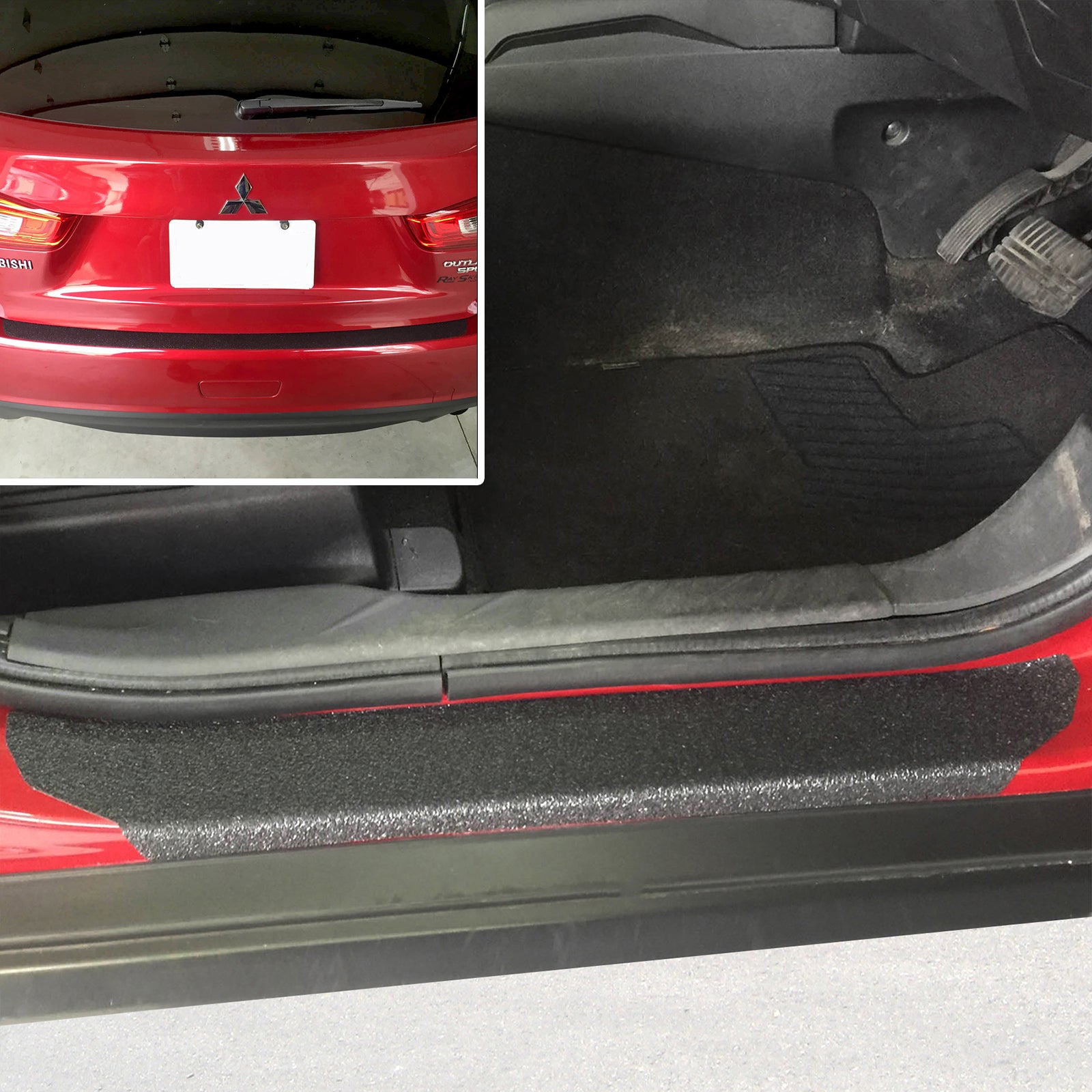Red Hound Auto 2011-2015 Compatible with Mitsubishi Outlander Sport ASX 7pc Door Sill Step Protector Bumper Shield Paint Protection Guard