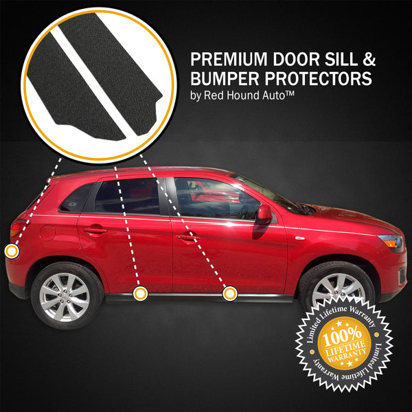Red Hound Auto 2011-2015 Compatible with Mitsubishi Outlander Sport ASX 7pc Door Sill Step Protector Bumper Shield Paint Protection Guard