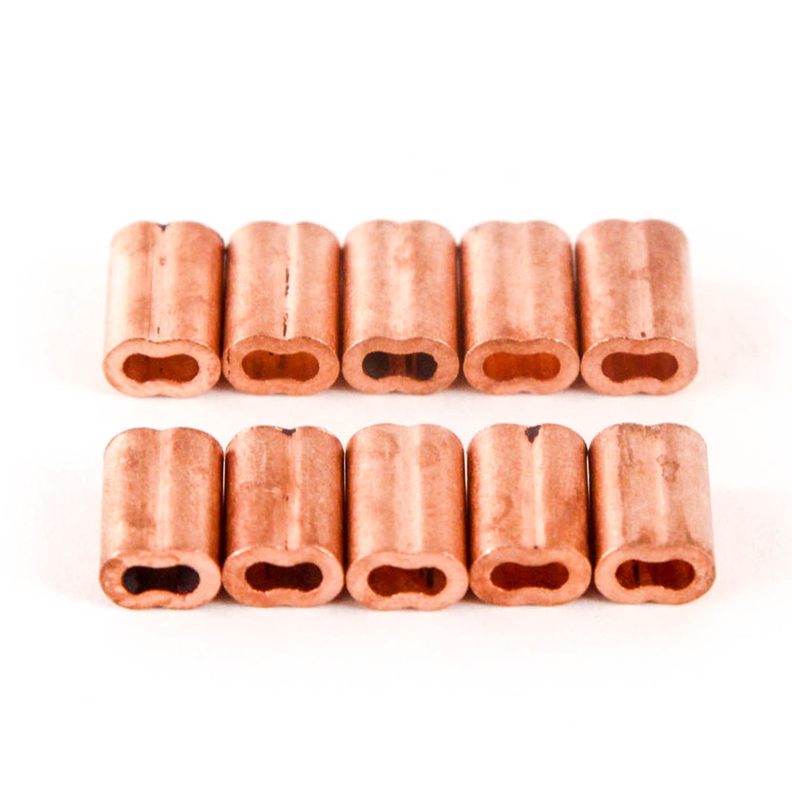 1/16 Inches Copper Wire Rope and Cable Line End Double Barrel Ferrule - Qty 10
