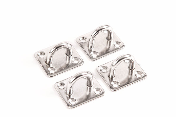 Red Hound Auto 4 Stainless Steel 316 6mm Square Eye Plates 1/4 Inches Marine SS Pad Boat Rigging