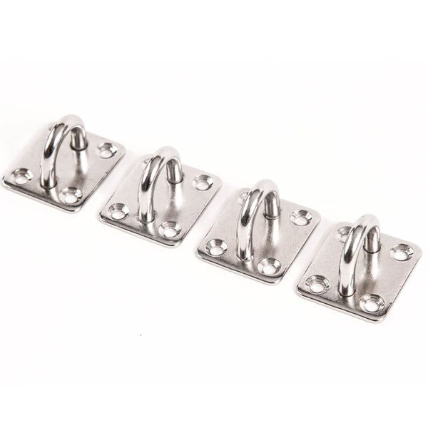 Red Hound Auto 4 Stainless Steel 316 6mm Square Eye Plates 1/4 Inches Marine SS Pad Boat Rigging