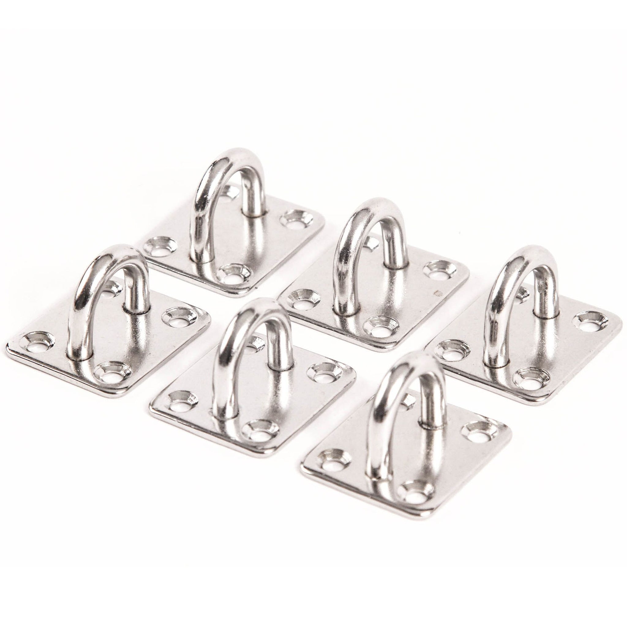 Red Hound Auto 6 Stainless Steel 316 6mm Square Eye Plates 1/4 Inches Marine SS Pad Boat Rigging
