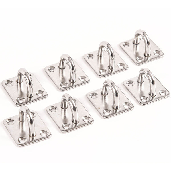 Red Hound Auto 8 Stainless Steel 316 6mm Square Eye Plates 1/4 Inches Marine SS Pad Boat Rigging