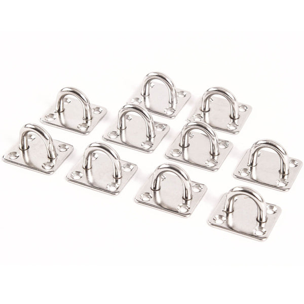 Red Hound Auto 10 Stainless Steel 316 6mm Square Eye Plates 1/4 Inches Marine SS Pad Boat Rigging