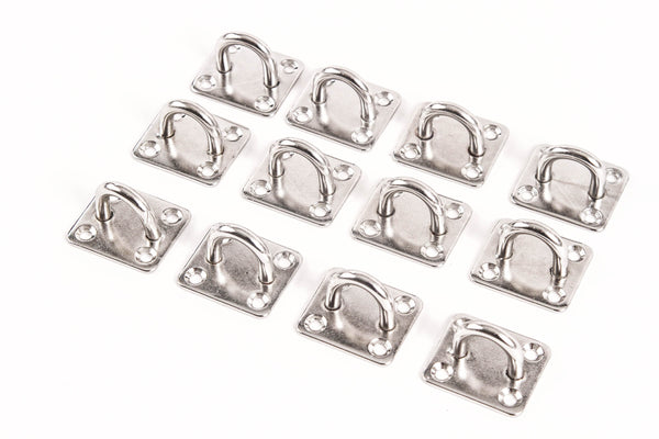 Red Hound Auto 12 Stainless Steel 316 6mm Square Eye Plates 1/4 Inches Marine SS Pad Boat Rigging