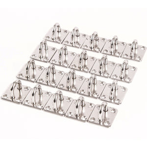 Red Hound Auto 20 Stainless Steel 316 6mm Square Eye Plates 1/4 Inches Marine SS Pad Boat Rigging