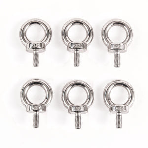 Red Hound Auto 6 Stainless Steel DIN 580 Machine Shoulder Lifting Eye Bolts M6 316SS Marine 6mm