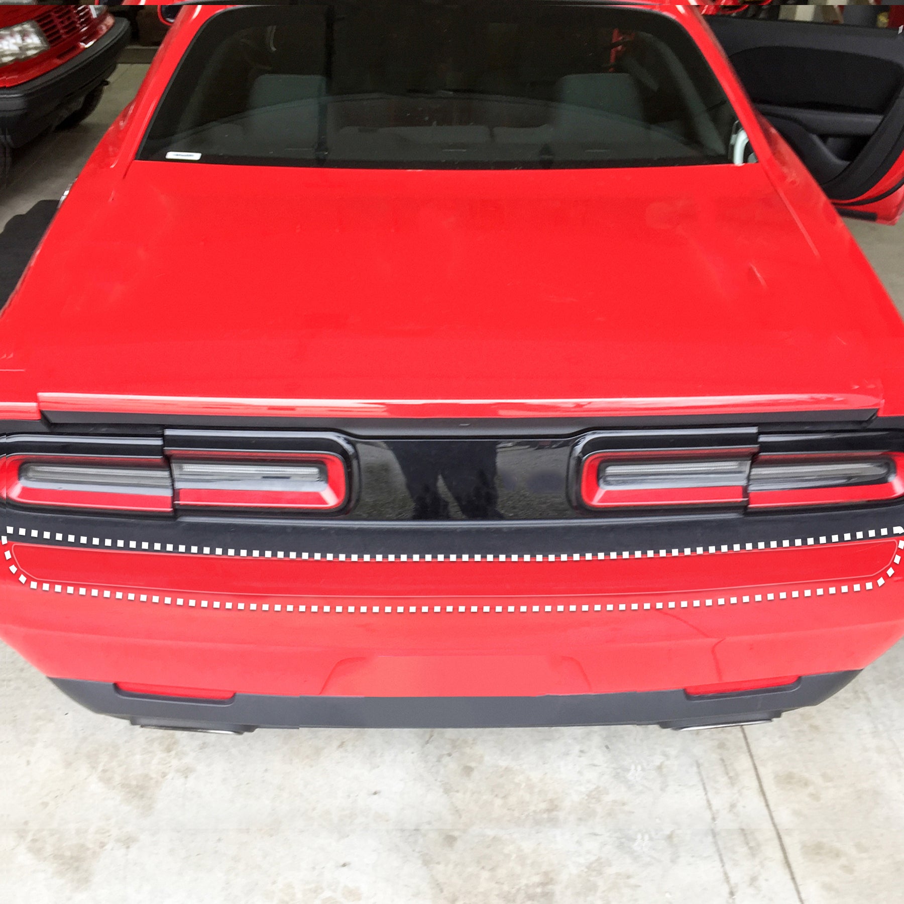 Red Hound Auto Rear Bumper Paint Protection Film Compatible with 2015-2019 Dodge Challenger 1pc Custom Guard Clear Applique Cover Premium Self Healing