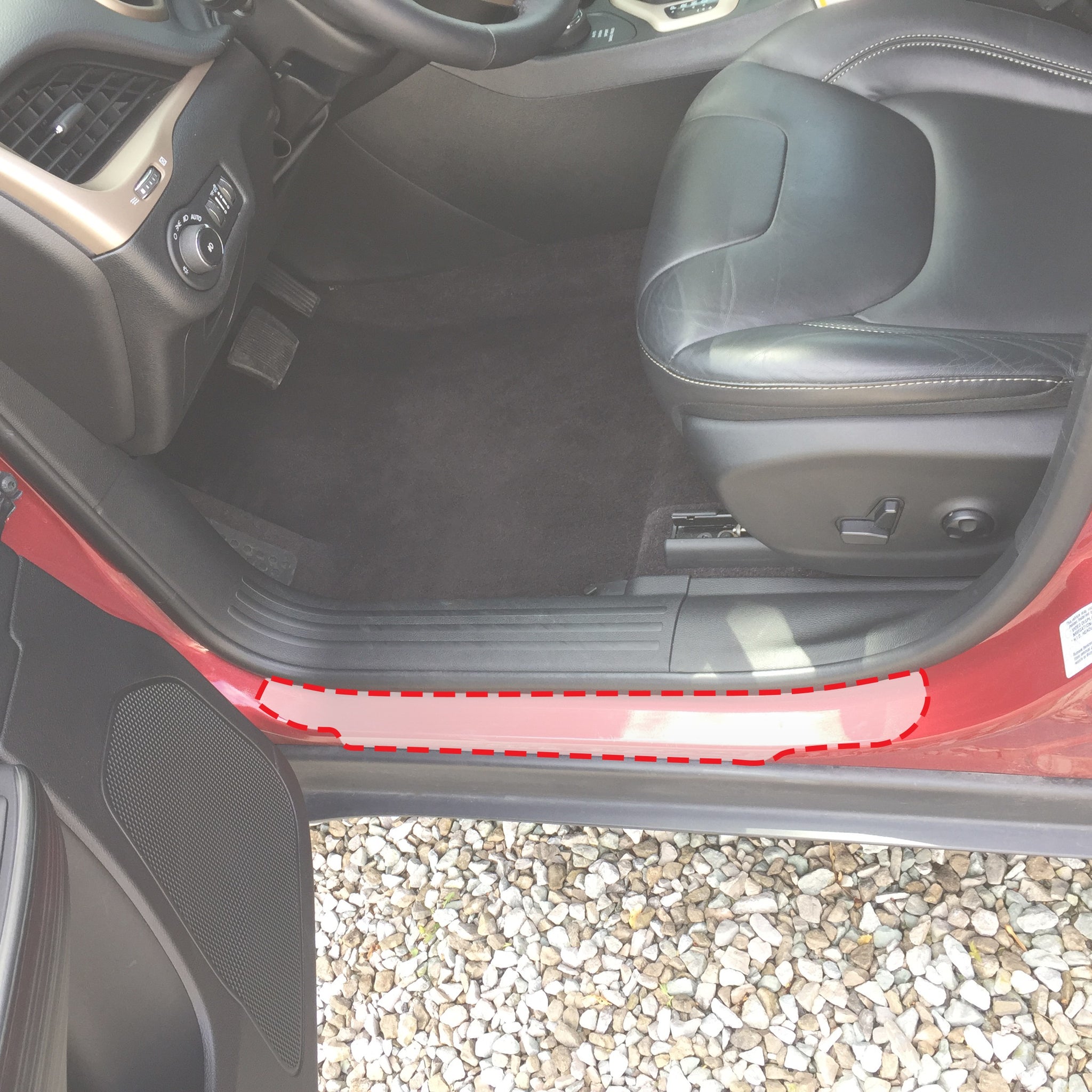 Red Hound Auto Door Sill Paint Protection Film Compatible with Jeep Cherokee 2014 2015 2016 2017 2018 2019 6pc PPF Custom Clear Protector Invisible Cover